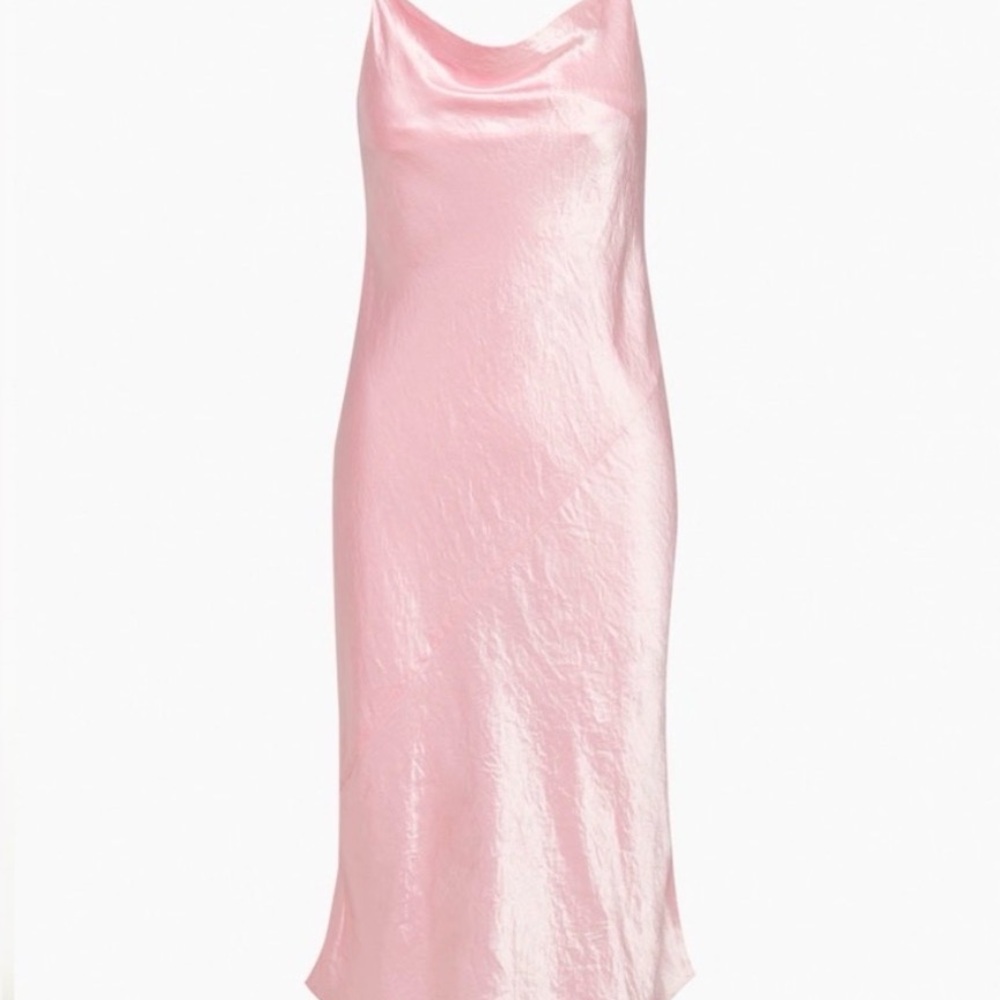 Aritzia Babaton Light Pink Satin Midi Dress